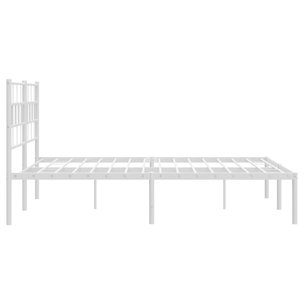 vidaXL Cadre de lit métal sans matelas et tête de lit blanc 135x190 cm