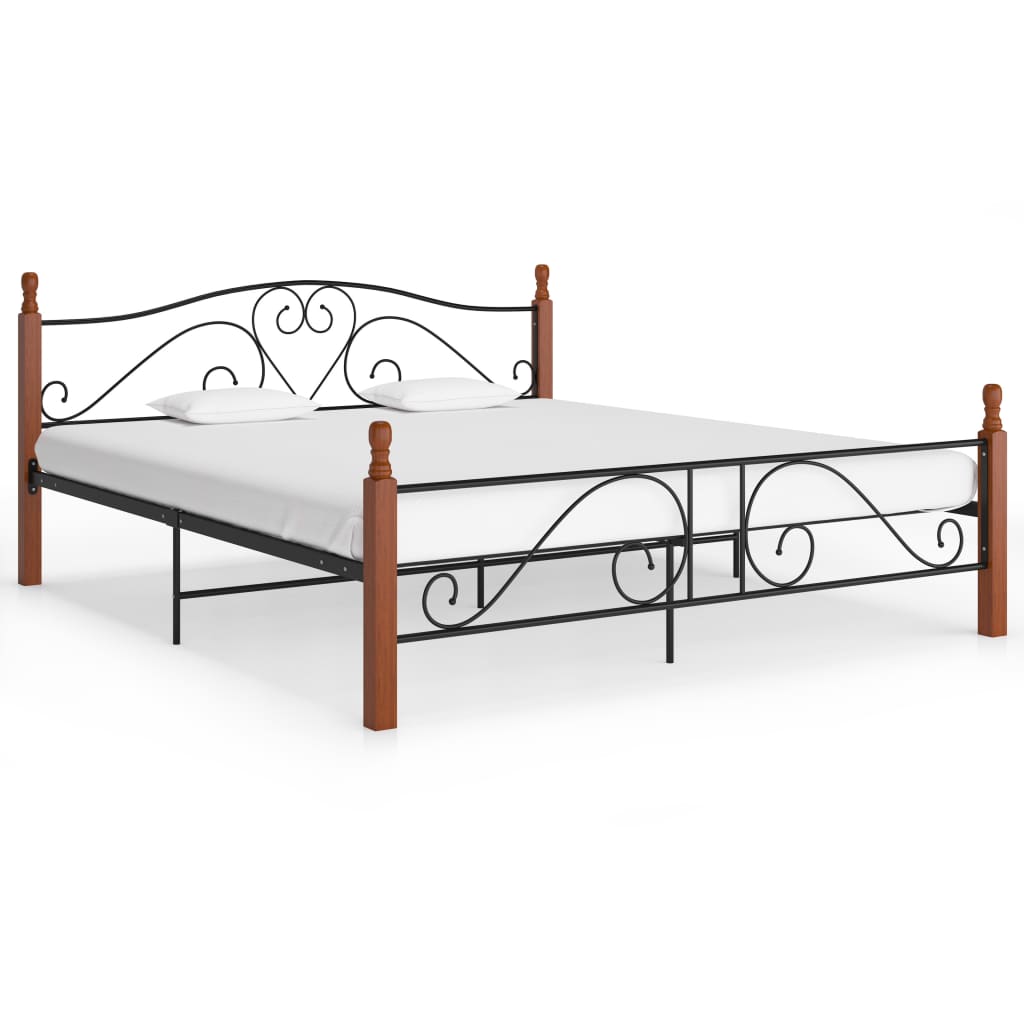 vidaXL Cadre de lit sans matelas noir métal 180x200 cm