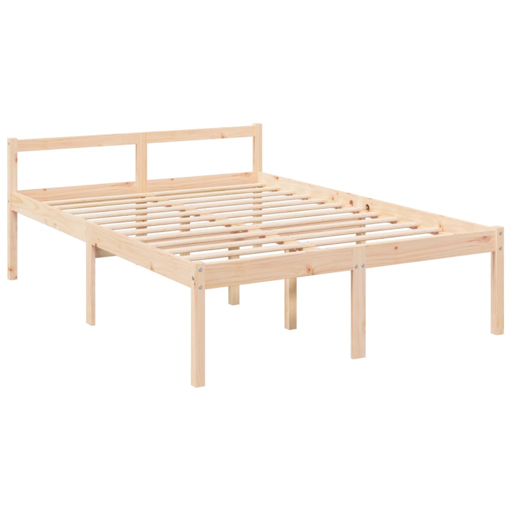 vidaXL Lit pour personne âgée et tête de lit 140x190 cm bois massif