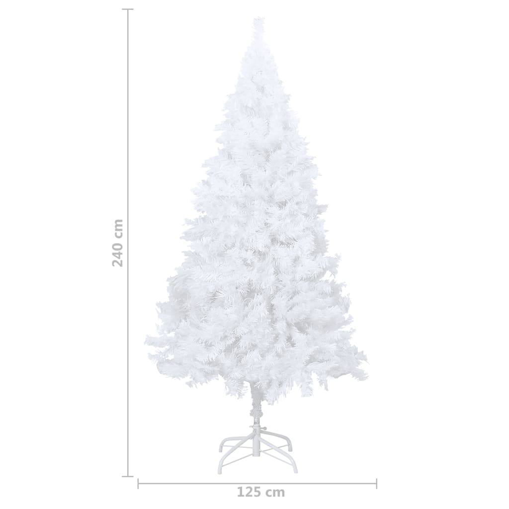 vidaXL Arbre de Noël artificiel pré-éclairé et branches épaisses blanc