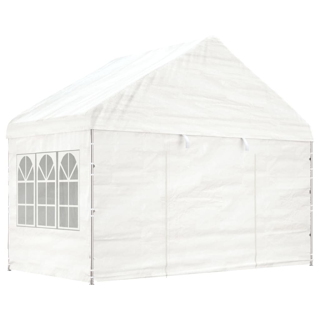 vidaXL Belvédère avec toit blanc 13,38x4,08x3,22 m polyéthylène