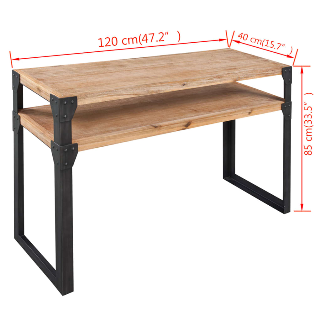 vidaXL Table console Bois d'acacia massif 120 x 40 x 85 cm