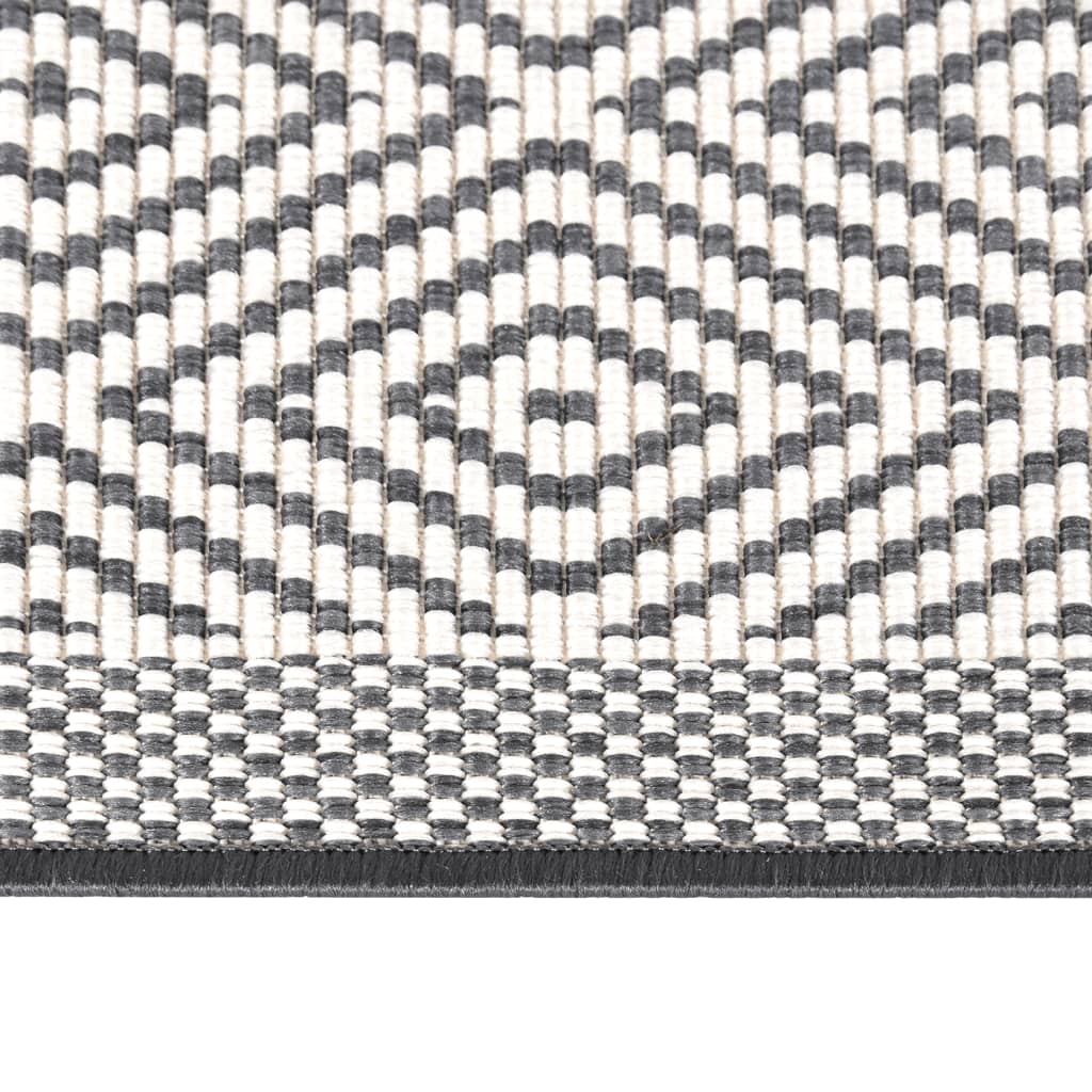 vidaXL Tapis d'extérieur gris et blanc 100x200 cm design réversible