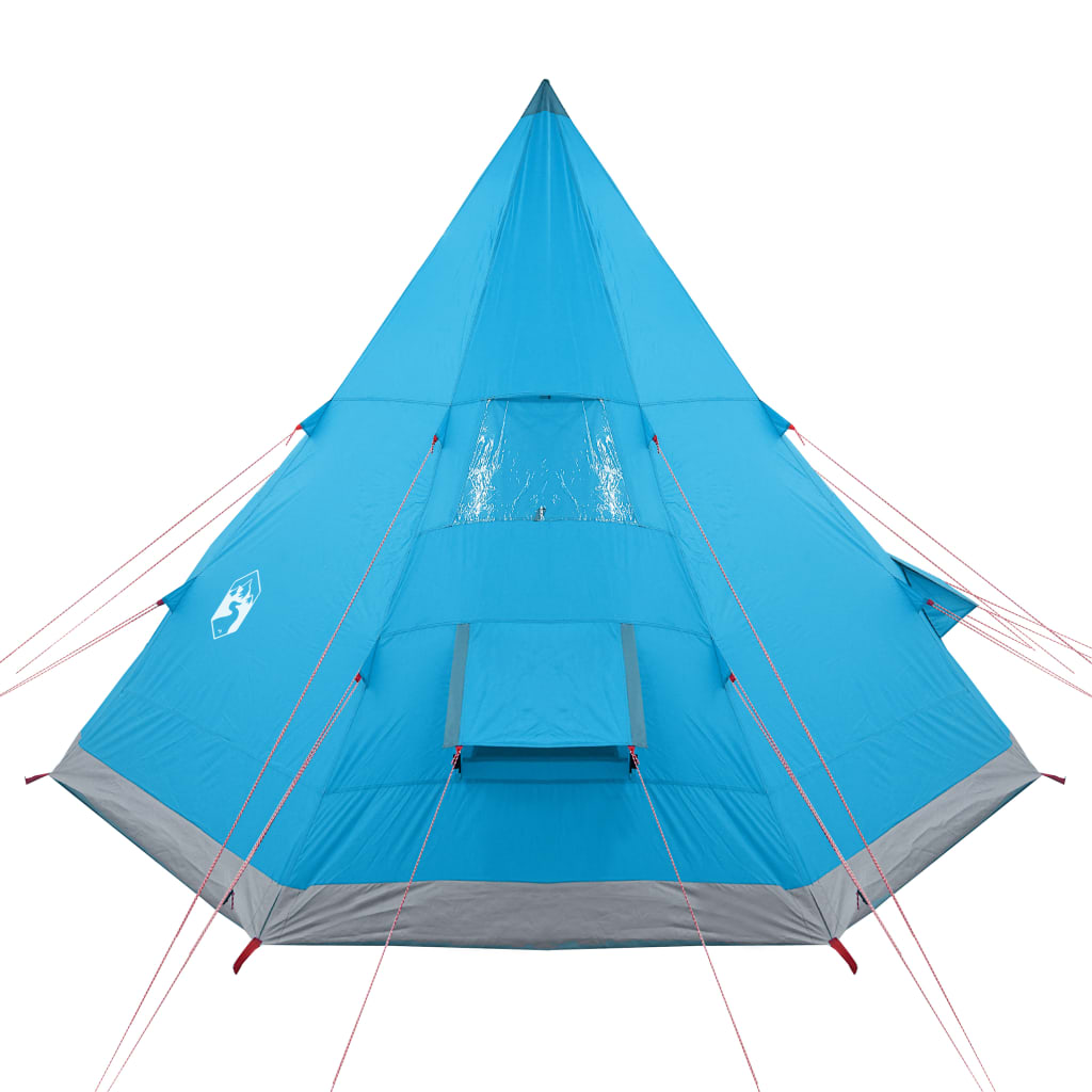 vidaXL Tente de camping tipi 4 personnes bleu imperméable