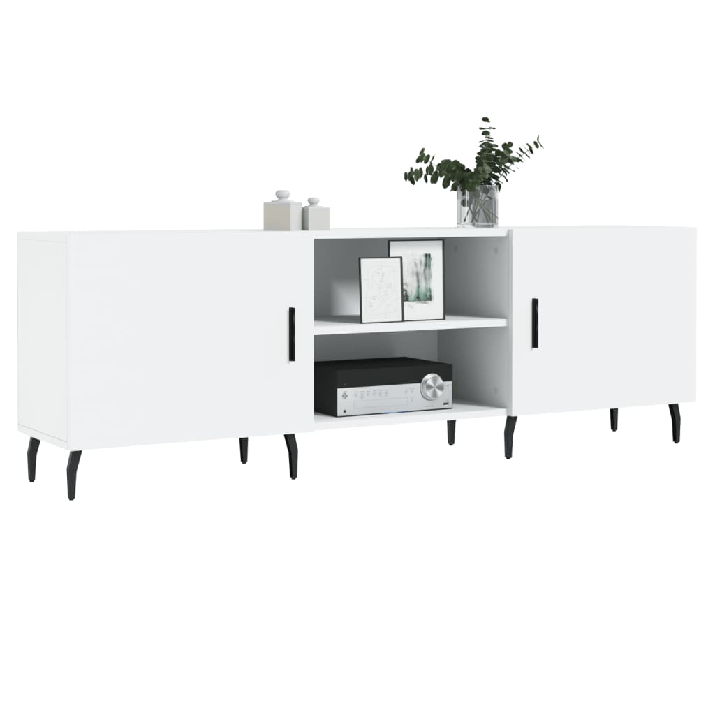 vidaXL Meuble TV blanc 150x30x50 cm bois d'ingénierie