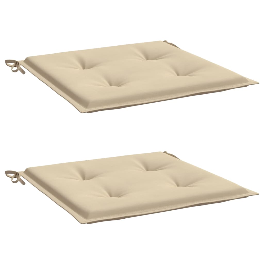 vidaXL Coussins de chaise de jardin lot de 2 beige 50x50x3 cm