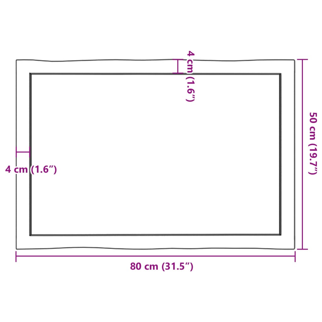 vidaXL Dessus de table bois massif traité bordure assortie