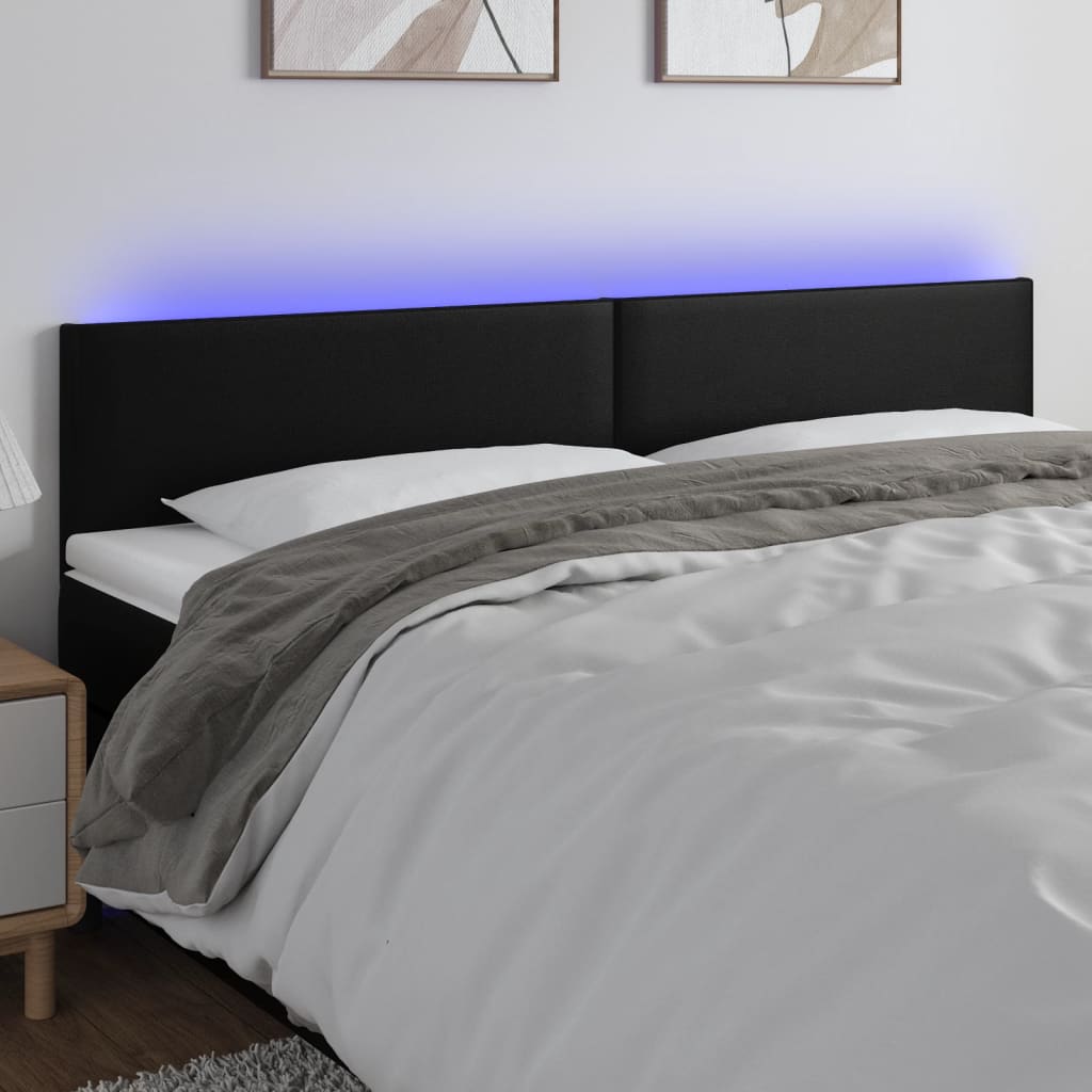 vidaXL Tête de lit à LED Noir 180x5x78/88 cm Similicuir