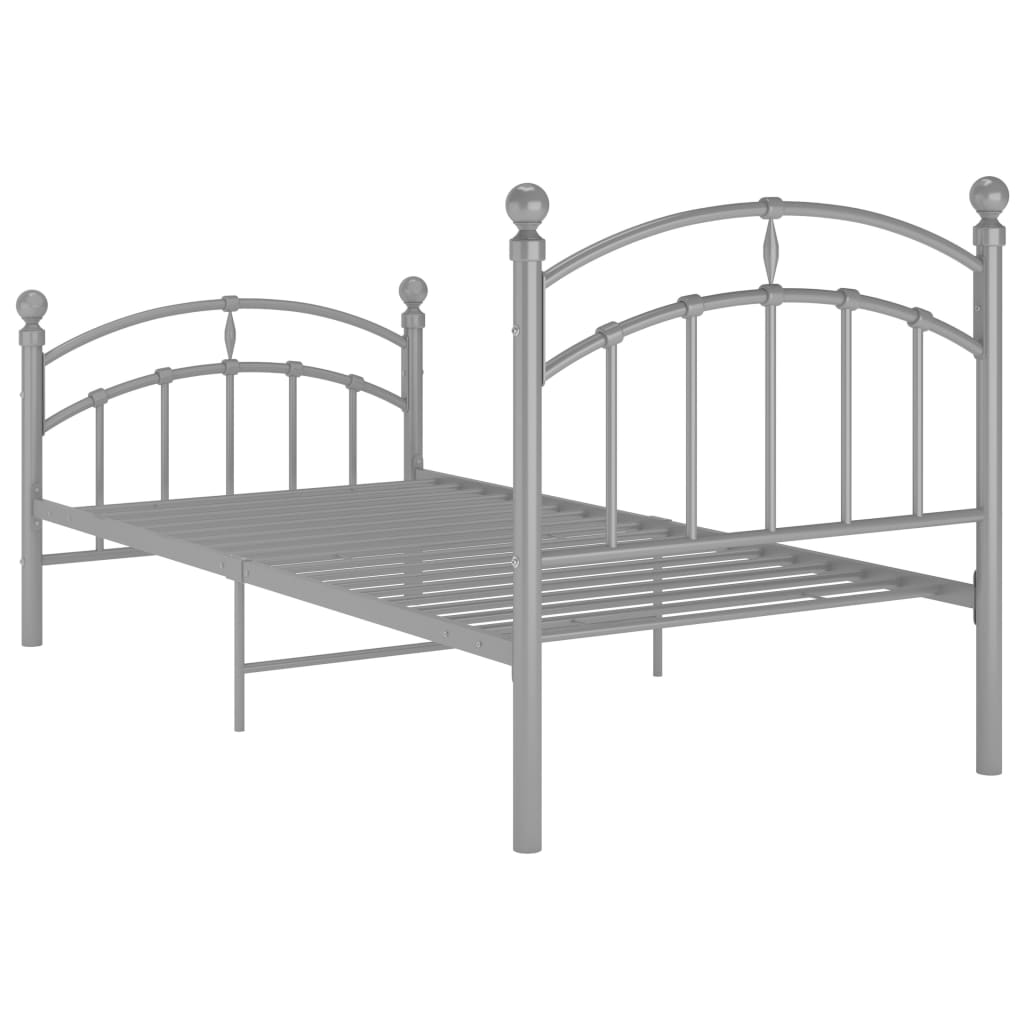 vidaXL Cadre de lit sans matelas gris métal 90x200 cm