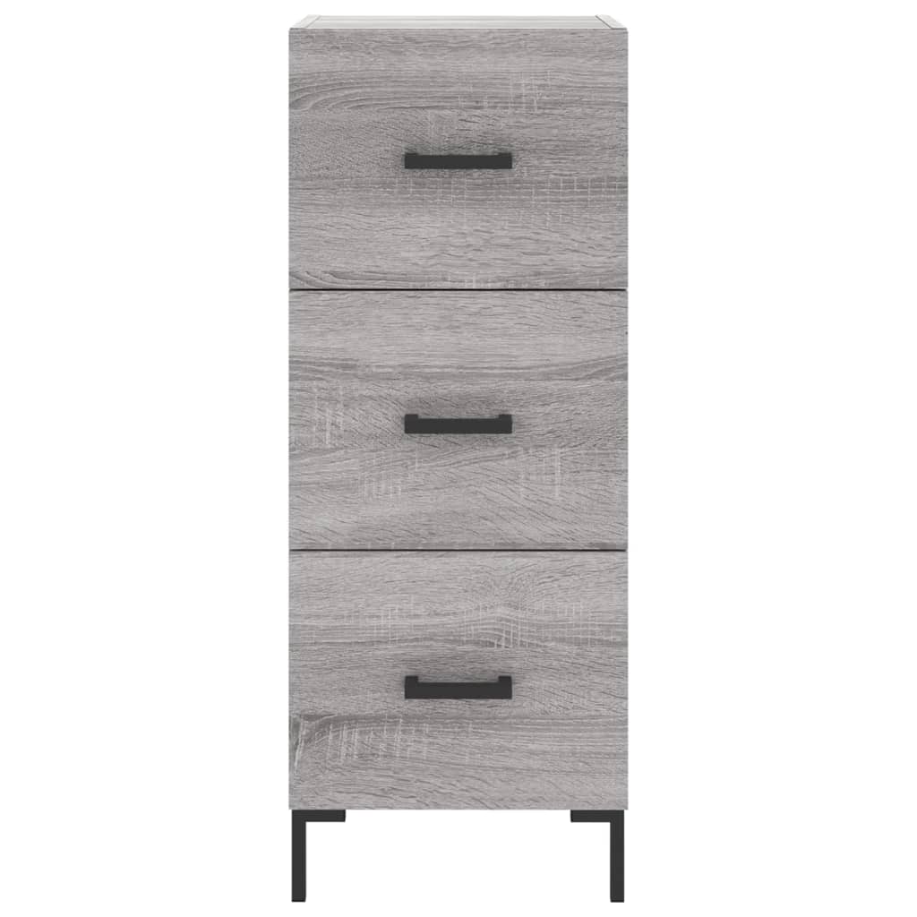 vidaXL Buffet haut Sonoma gris 34,5x34x180 cm Bois d'ingénierie