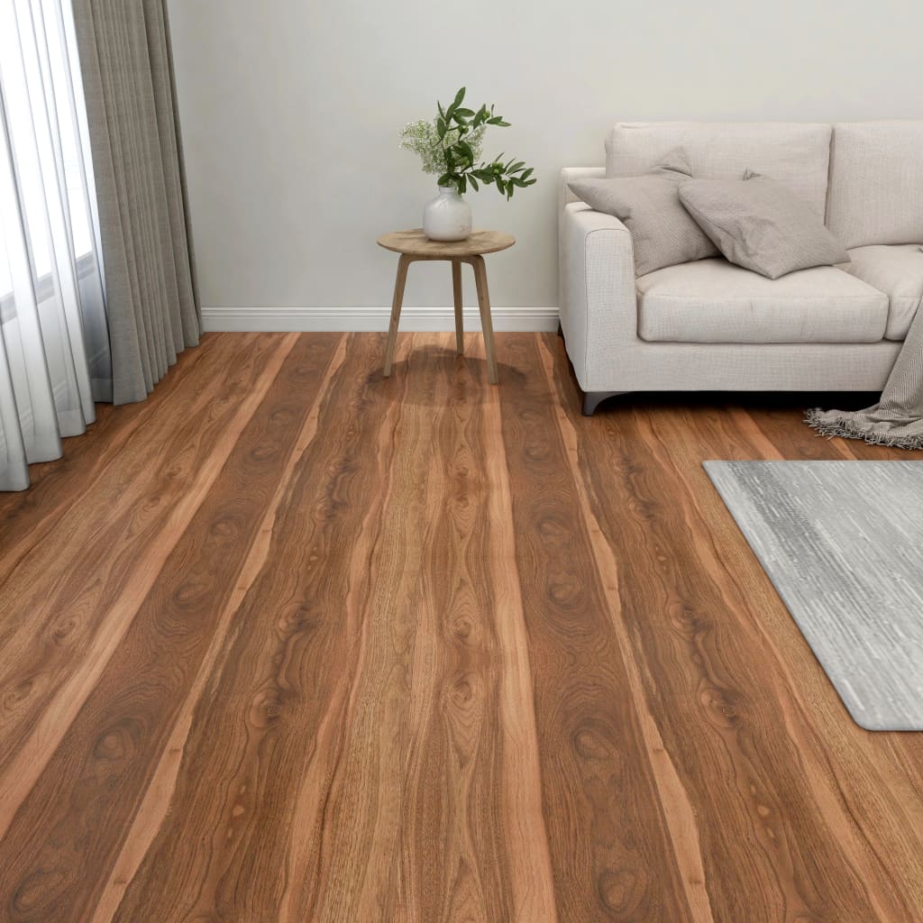 vidaXL Planches de plancher autoadhésives 55 pcs PVC 5,11 m² Marron