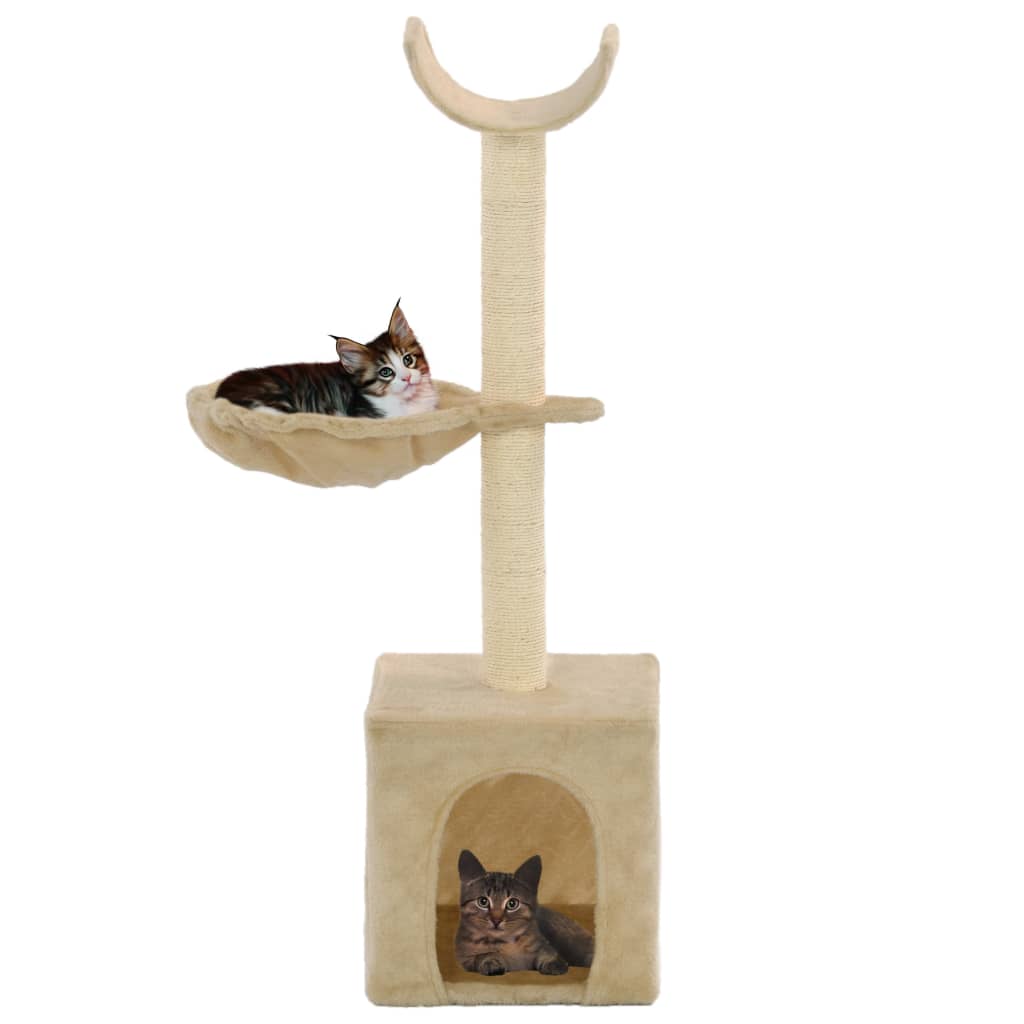 vidaXL Arbre à chat avec griffoirs en sisal 105 cm Beige
