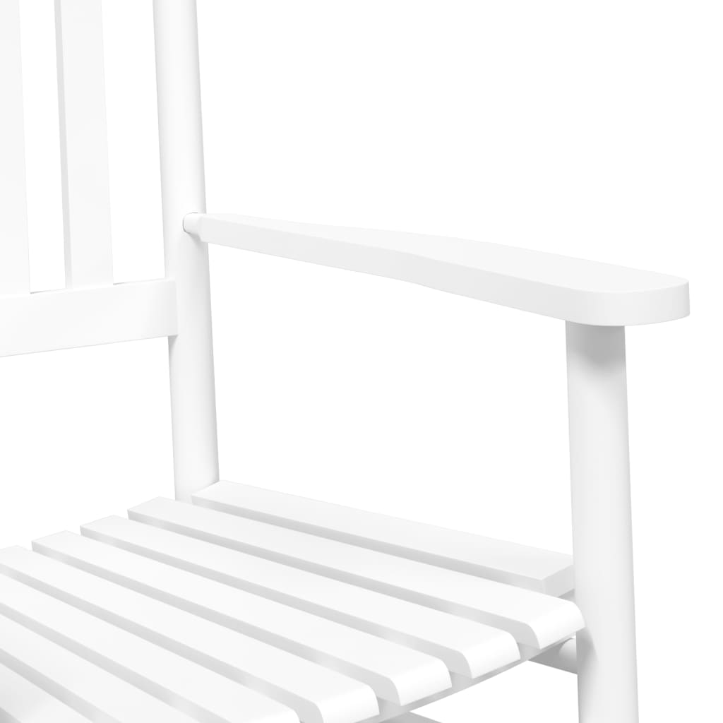 vidaXL Chaise à bascule avec table pliable blanc bois massif peuplier