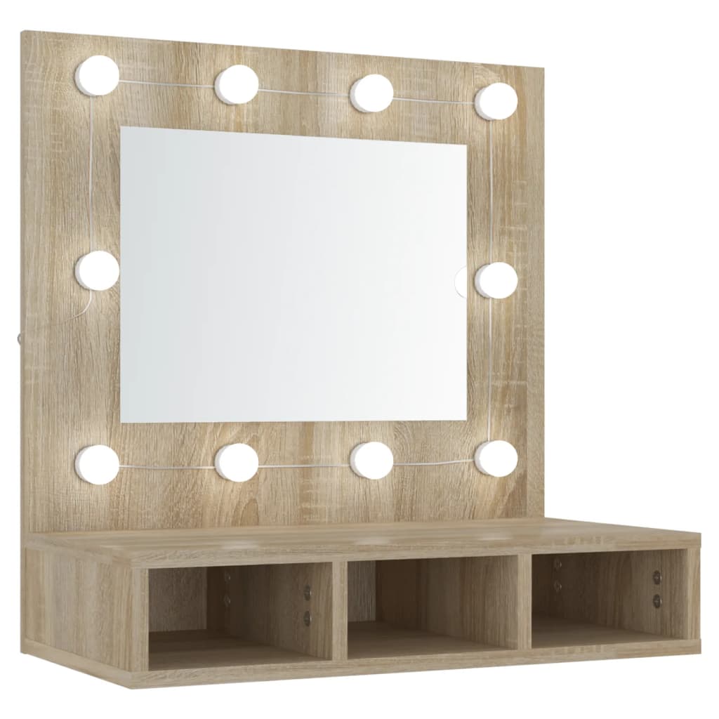 vidaXL Armoire de miroir avec LED Chêne sonoma 60x31,5x62 cm