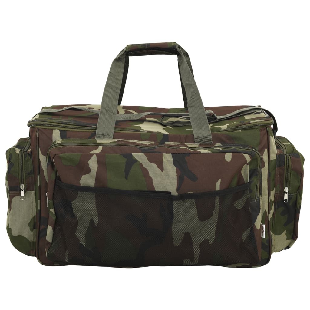 vidaXL Sac de pêche imperméable vert camouflage tissu oxford