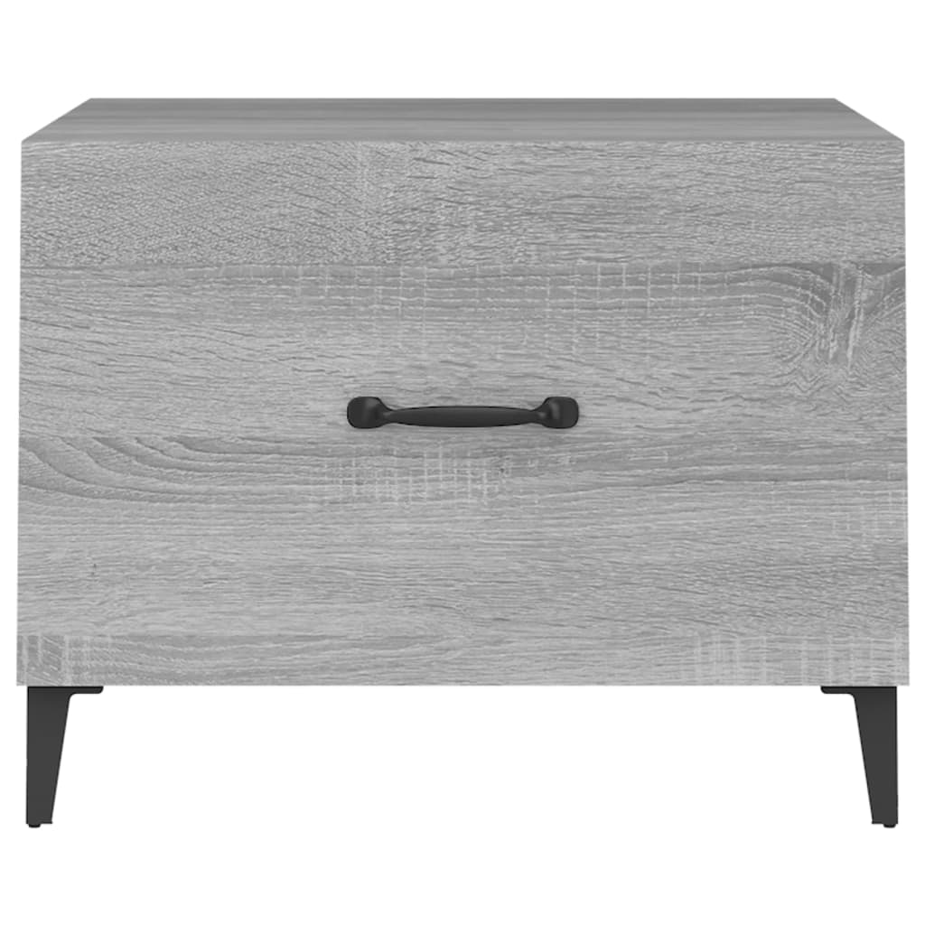 vidaXL Tables basses avec pieds en métal 2 pcs Sonoma gris 50x50x40 cm