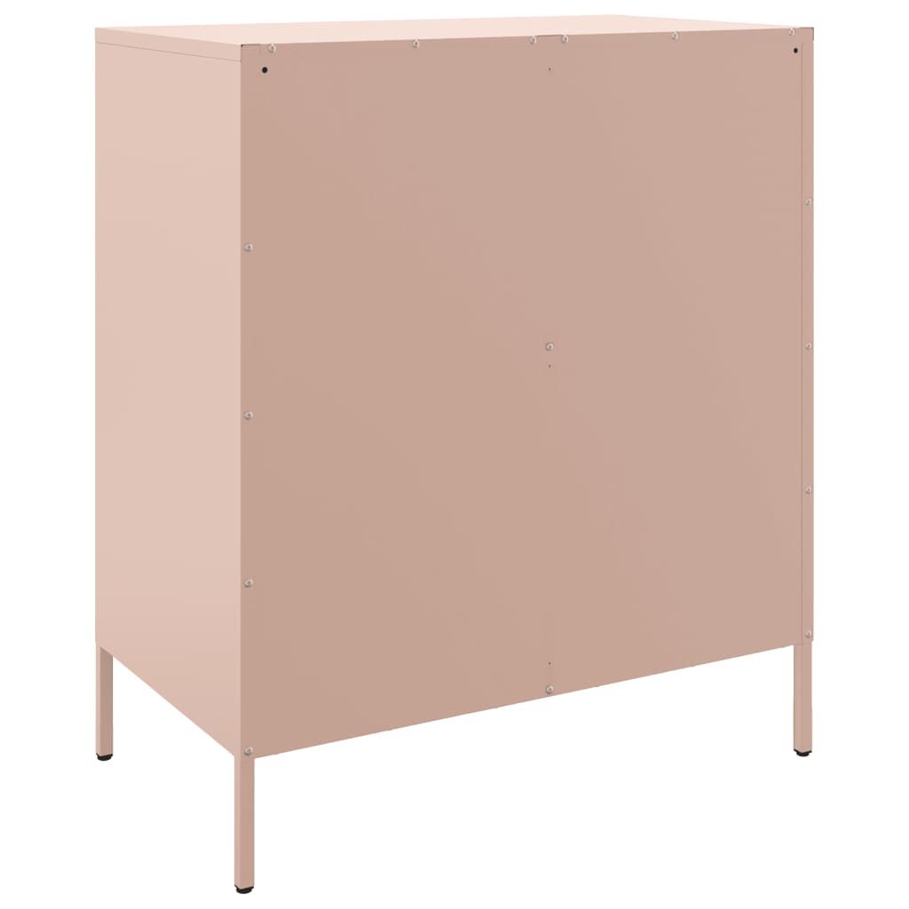 vidaXL Buffet rose 68x39x79 cm acier