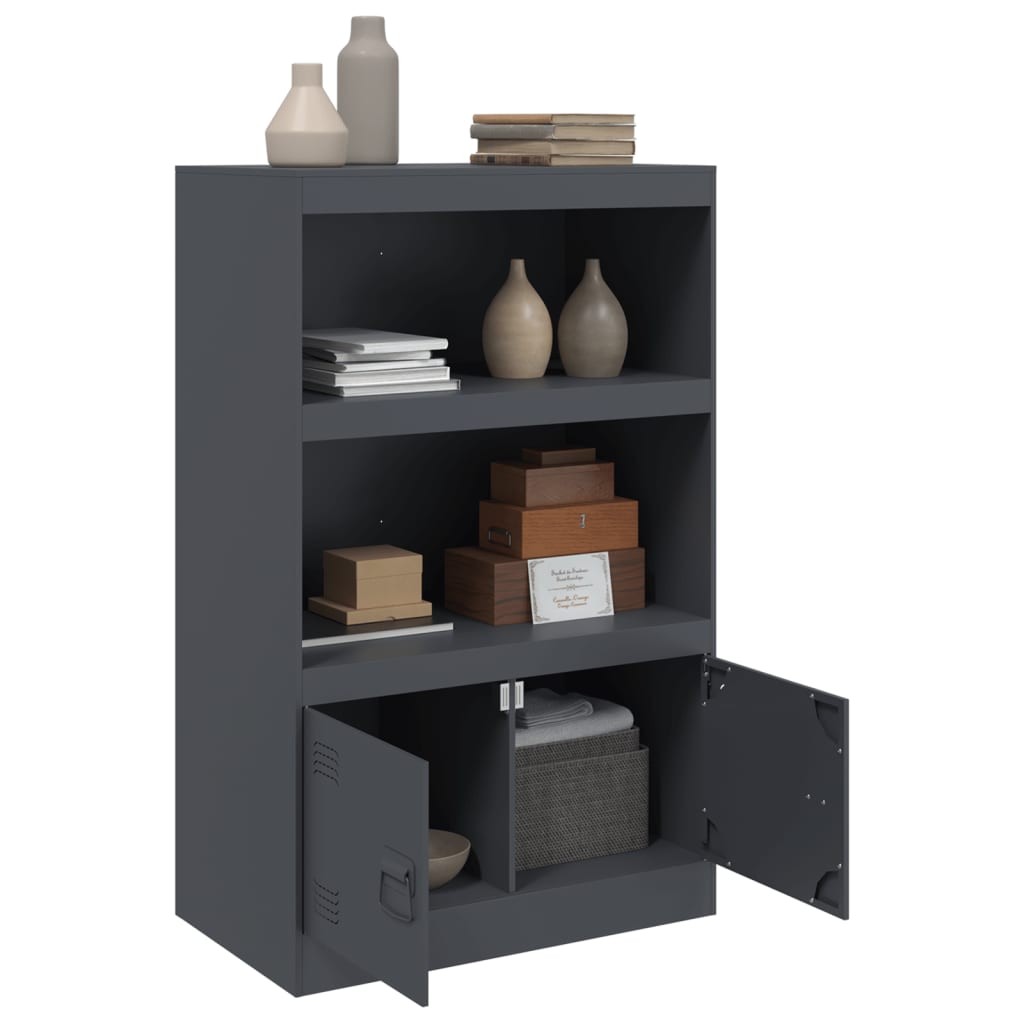 vidaXL Buffet anthracite 67x39x107 cm acier