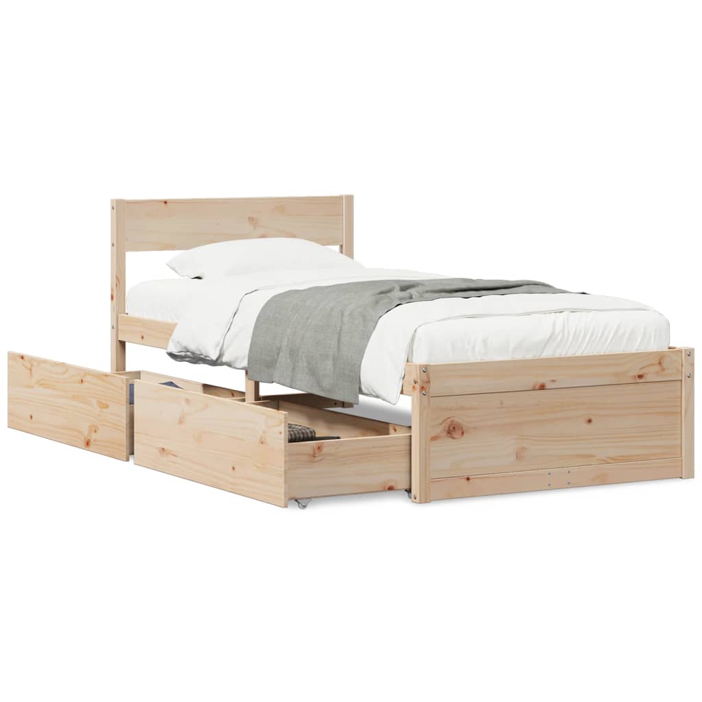 vidaXL Cadre de lit sans matelas 75x190 cm bois de pin massif