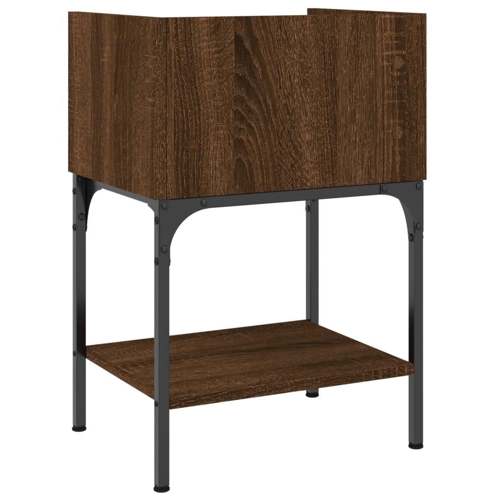 vidaXL Tables de chevet 2pcs chêne brun 40,5x31x60cm bois d’ingénierie