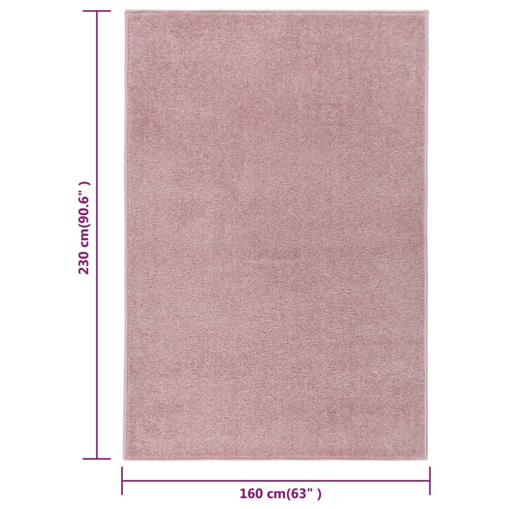 vidaXL Tapis à poils courts 160x230 cm Rose