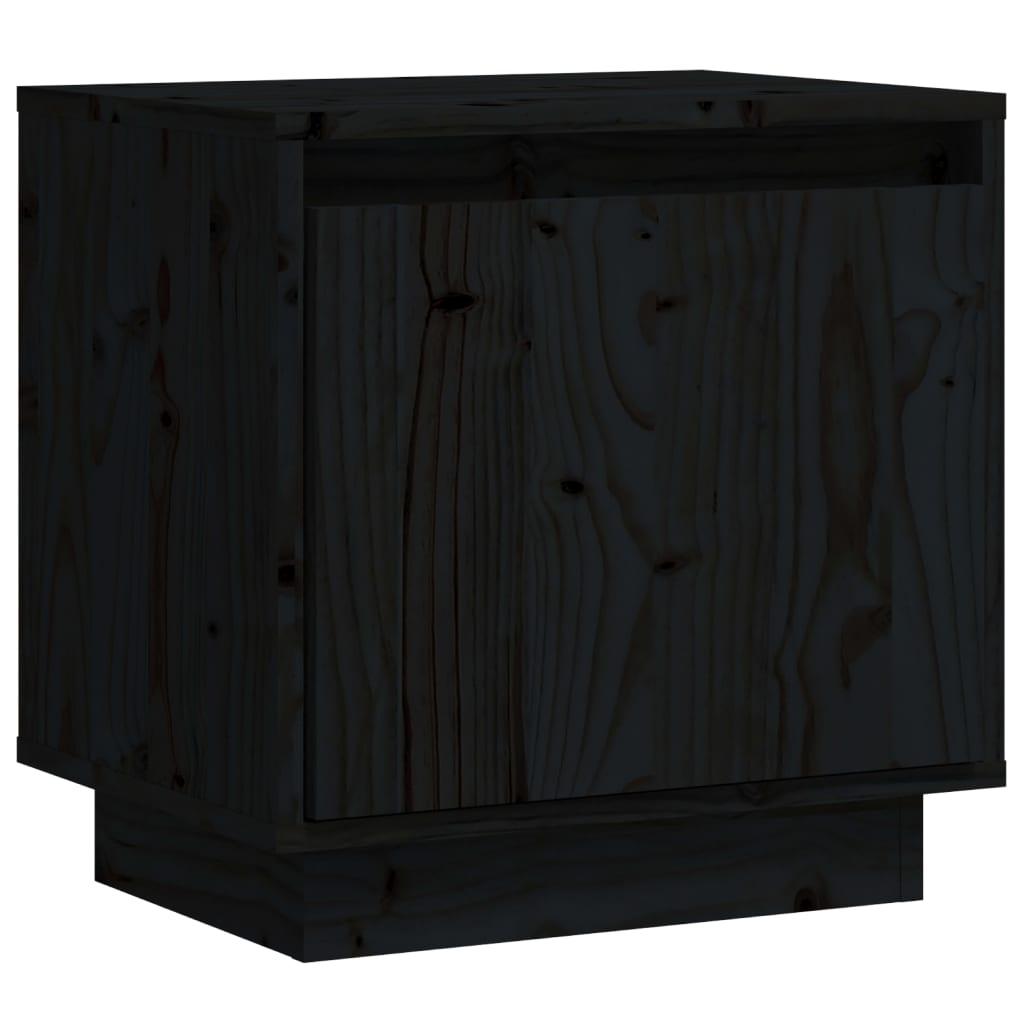 vidaXL Table de chevet Noir 40x30x40 cm Bois de pin solide