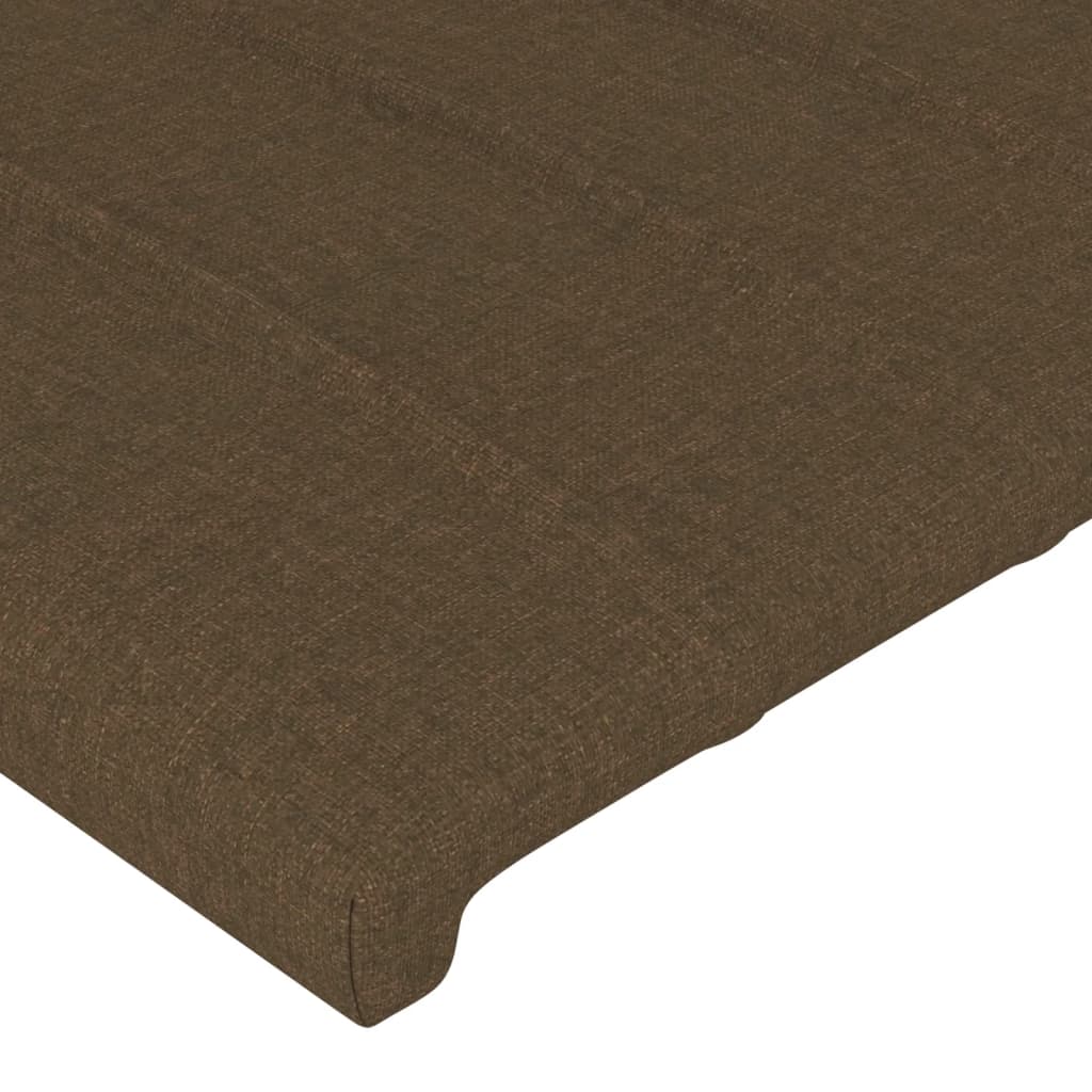 vidaXL Cadre de lit avec tête de lit marron foncé 160x200 cm Tissu