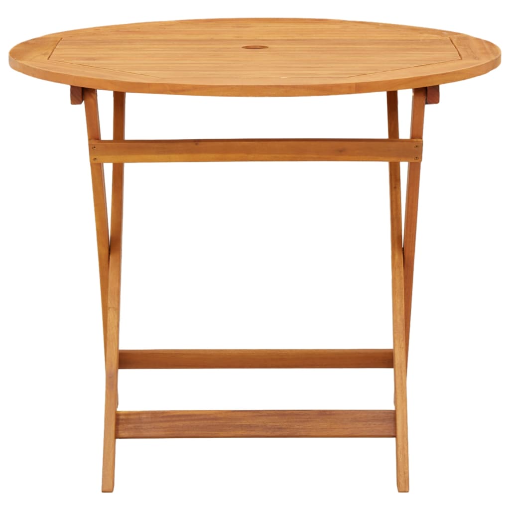 vidaXL Table de jardin pliable Ø90x75 cm Bois d'eucalyptus solide