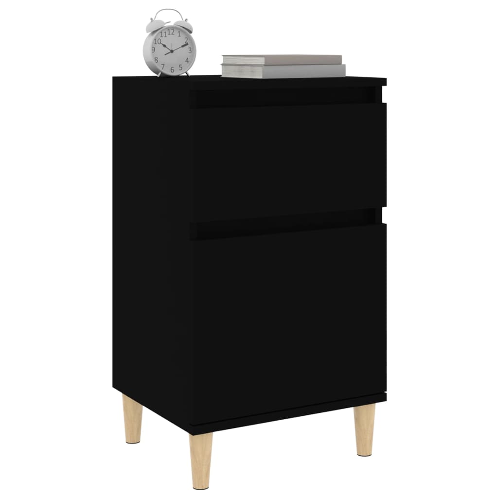 vidaXL Table de chevet noir 40x35x70 cm