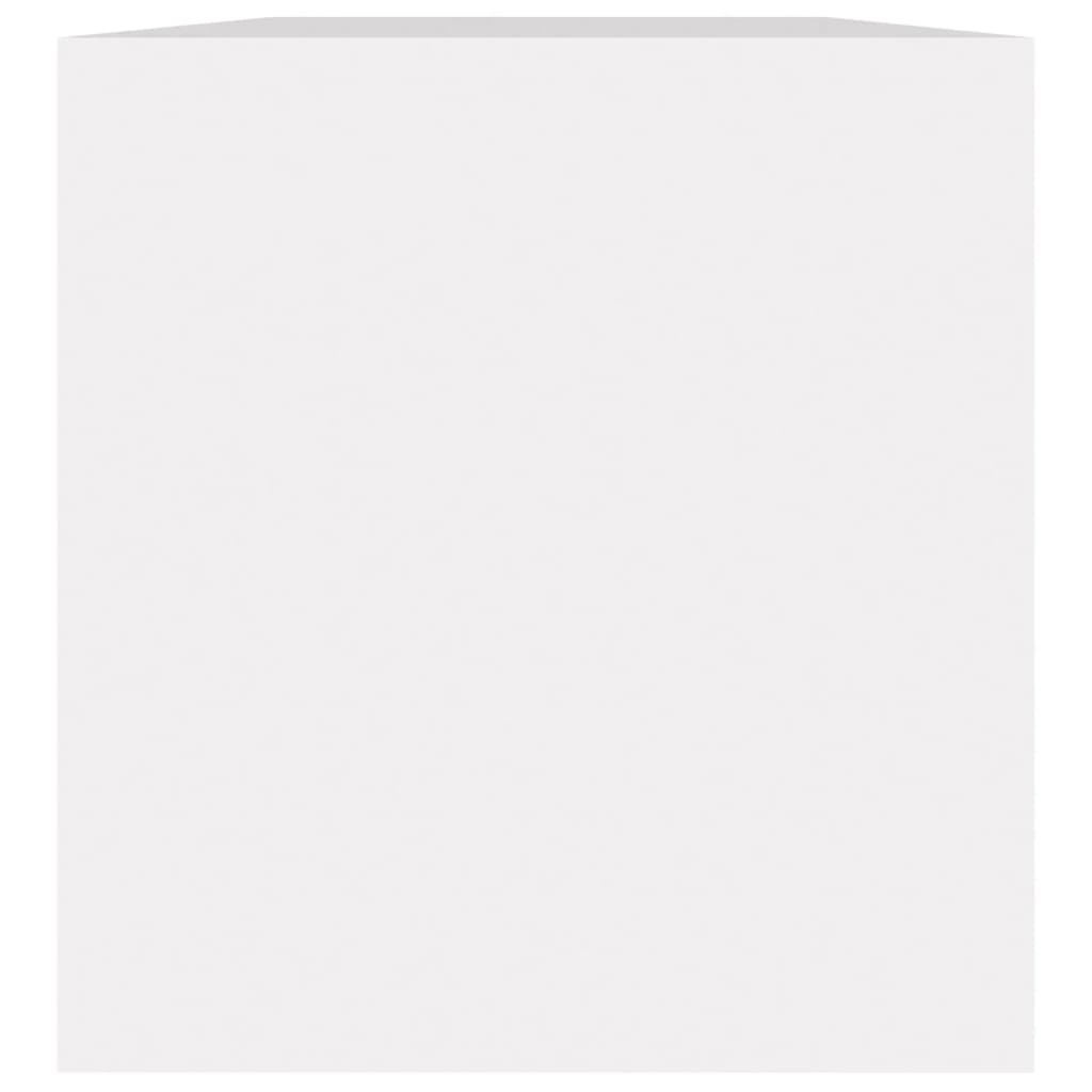vidaXL Boîte de rangement vinyles Blanc 71x34x36 cm Bois d'ingénierie