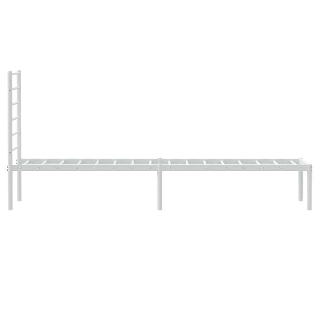 vidaXL Cadre de lit métal sans matelas et tête de lit blanc 100x190 cm