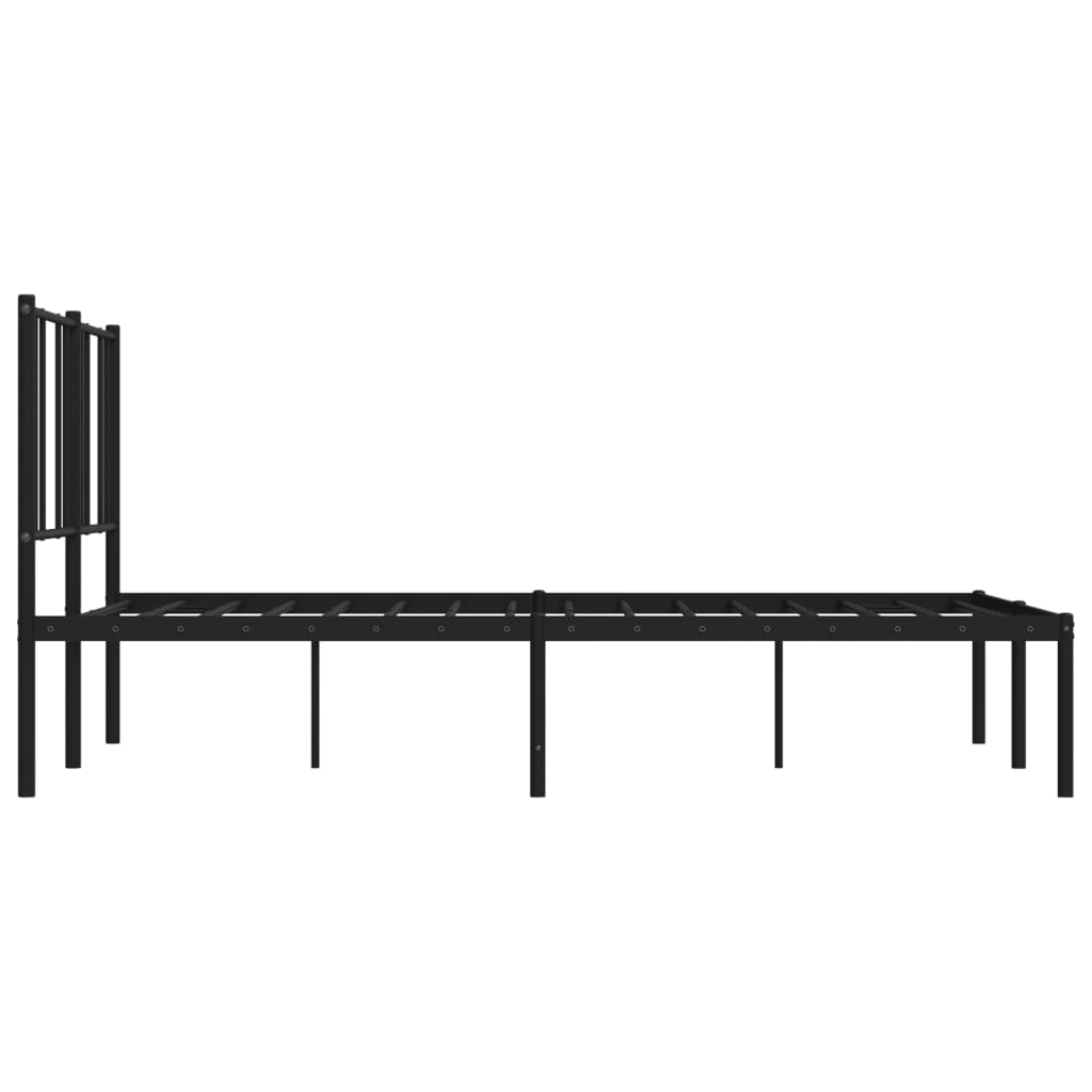 vidaXL Cadre de lit métal sans matelas avec tête de lit noir 150x200cm