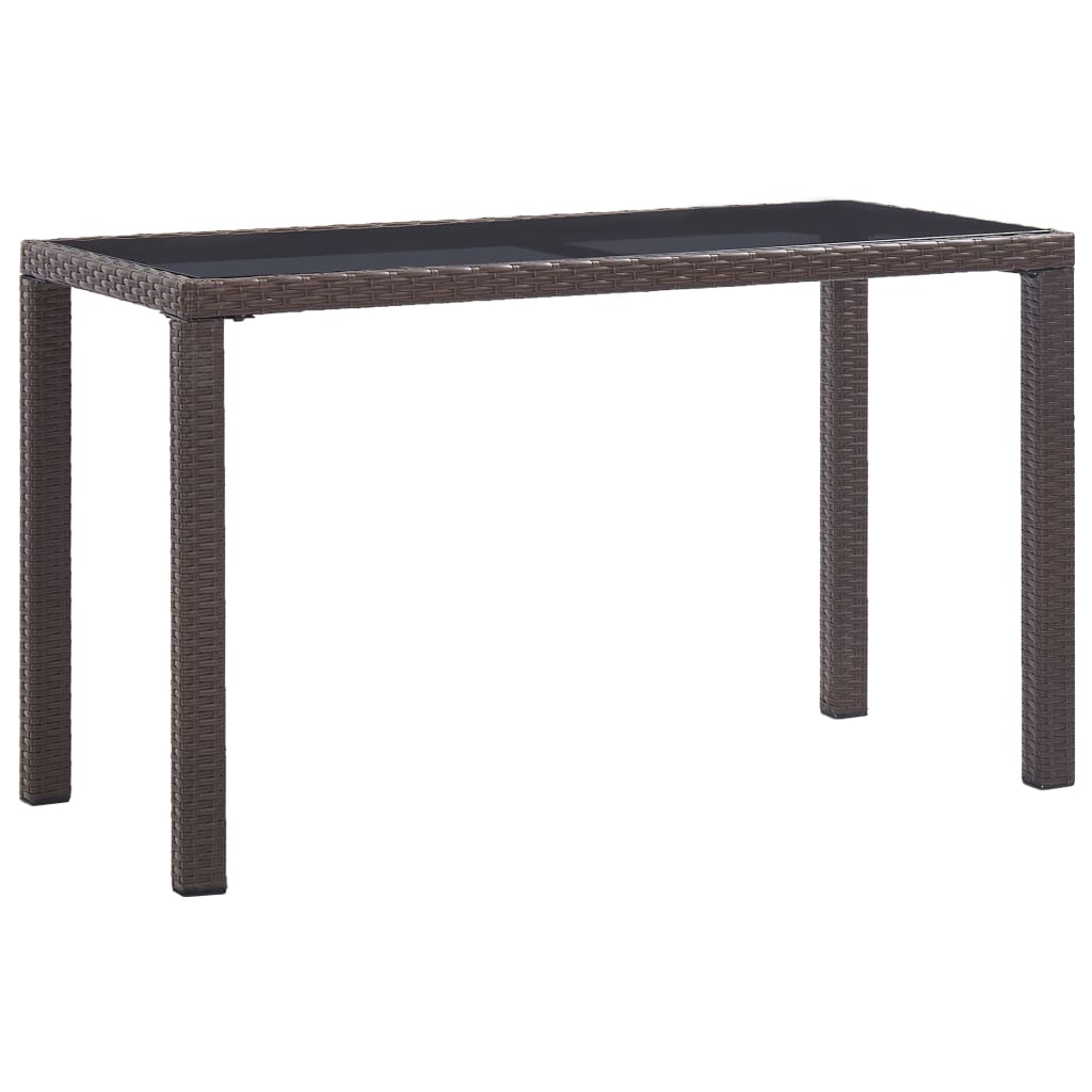 vidaXL Table de jardin Marron 123x60x74 cm Résine tressée