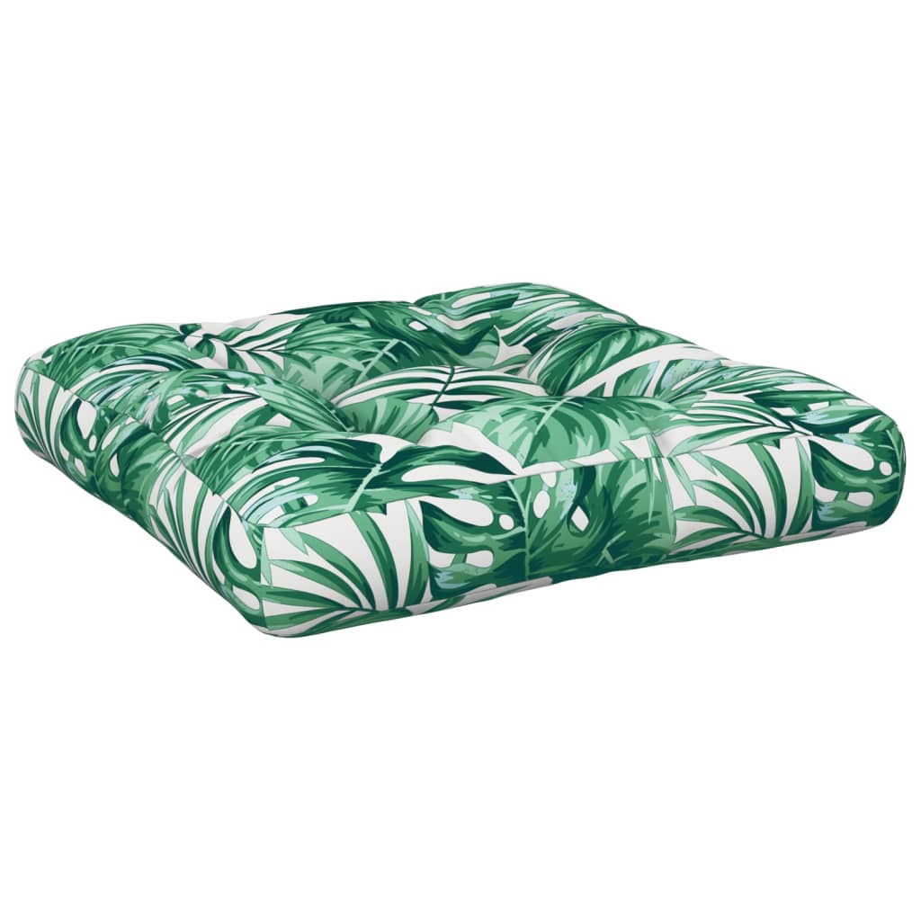 vidaXL Coussin de palette motif de feuilles 58x58x10 cm tissu