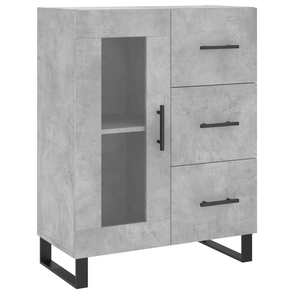 vidaXL Buffet gris béton 69,5x34x90 cm bois d'ingénierie