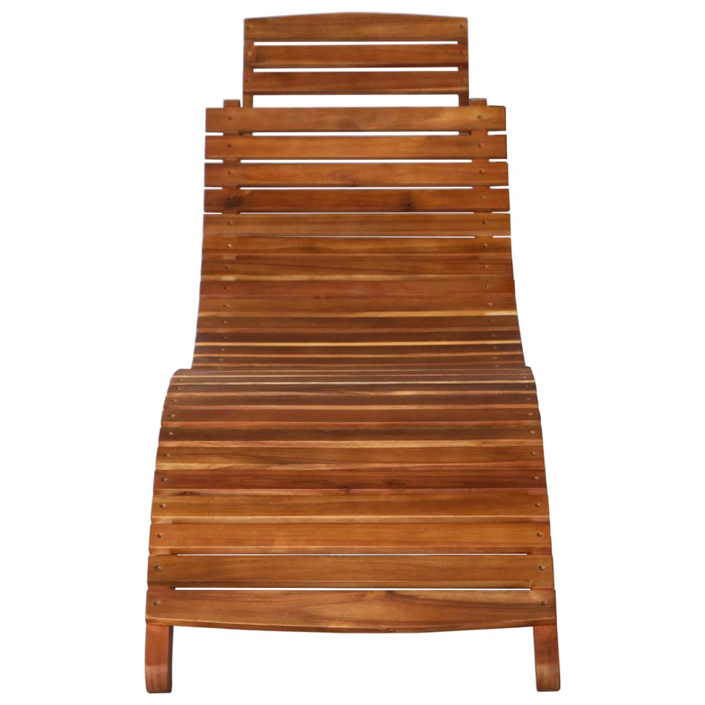 vidaXL Chaise longue avec table Bois d'acacia massif Marron
