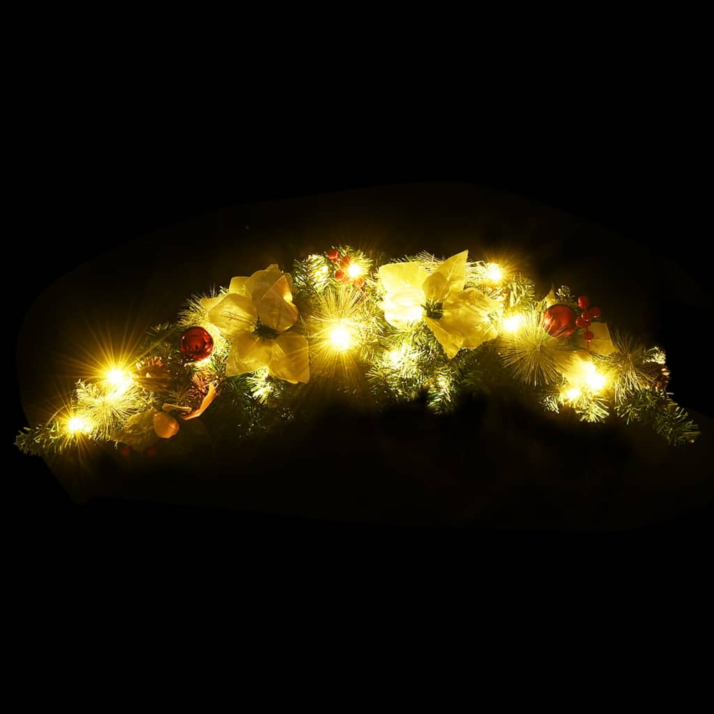 vidaXL Arche de Noël avec lumières LED Vert 90 cm PVC