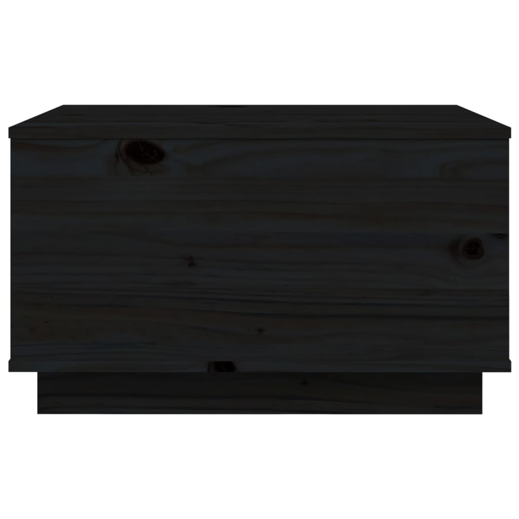 vidaXL Table basse Noir 60x50x35 cm Bois massif de pin