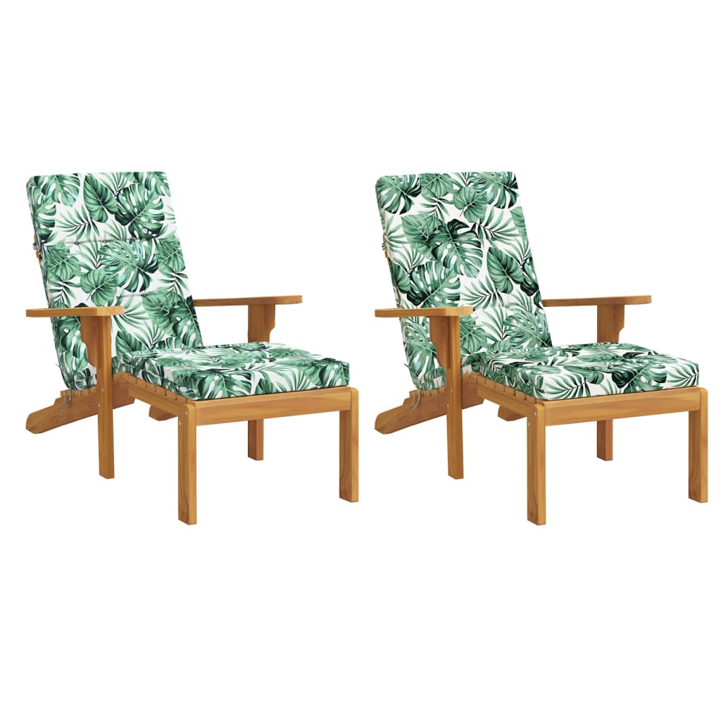 vidaXL Coussins de chaise longue lot de 2 motif de feuilles