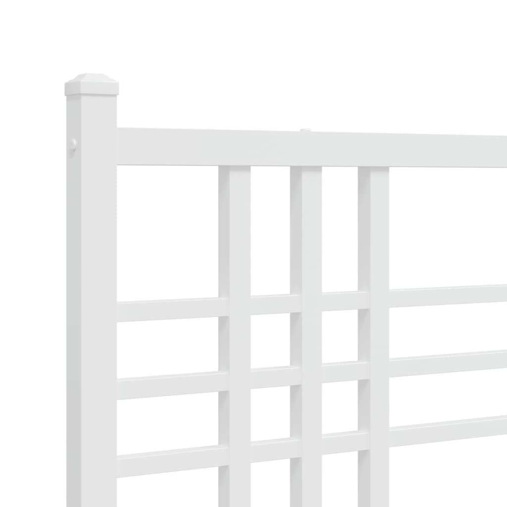 vidaXL Cadre de lit métal sans matelas avec pied de lit blanc 75x190cm