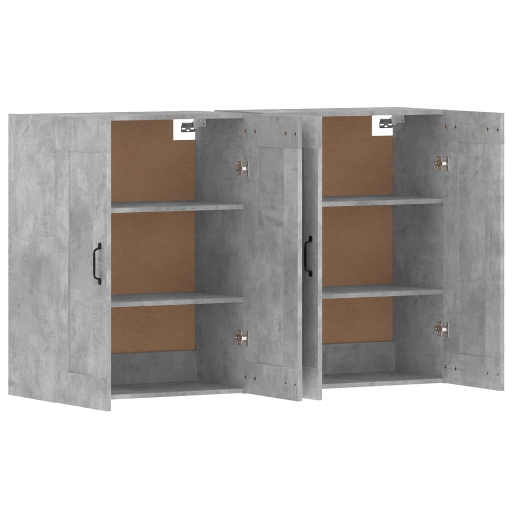 vidaXL Armoires murales 2 pcs gris béton bois d'ingénierie