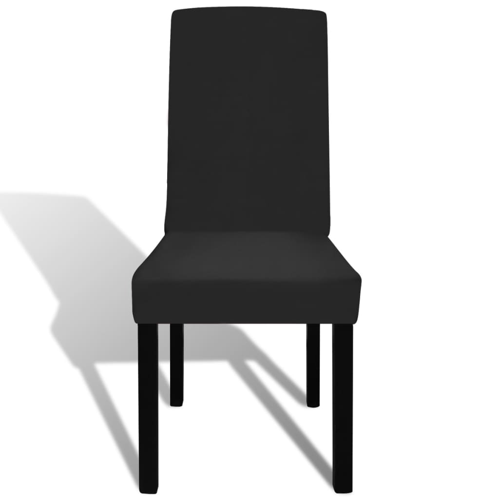 vidaXL Housses extensibles de chaise 6 pcs Noir