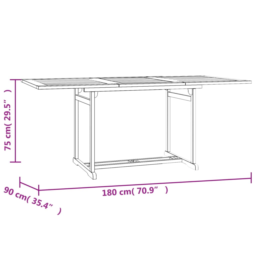 vidaXL Ensemble à manger de jardin 7 pcs Bois de teck solide