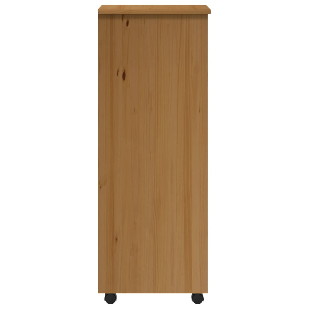 vidaXL Armoire roulante avec tiroirs MOSS bois de pin marron miel