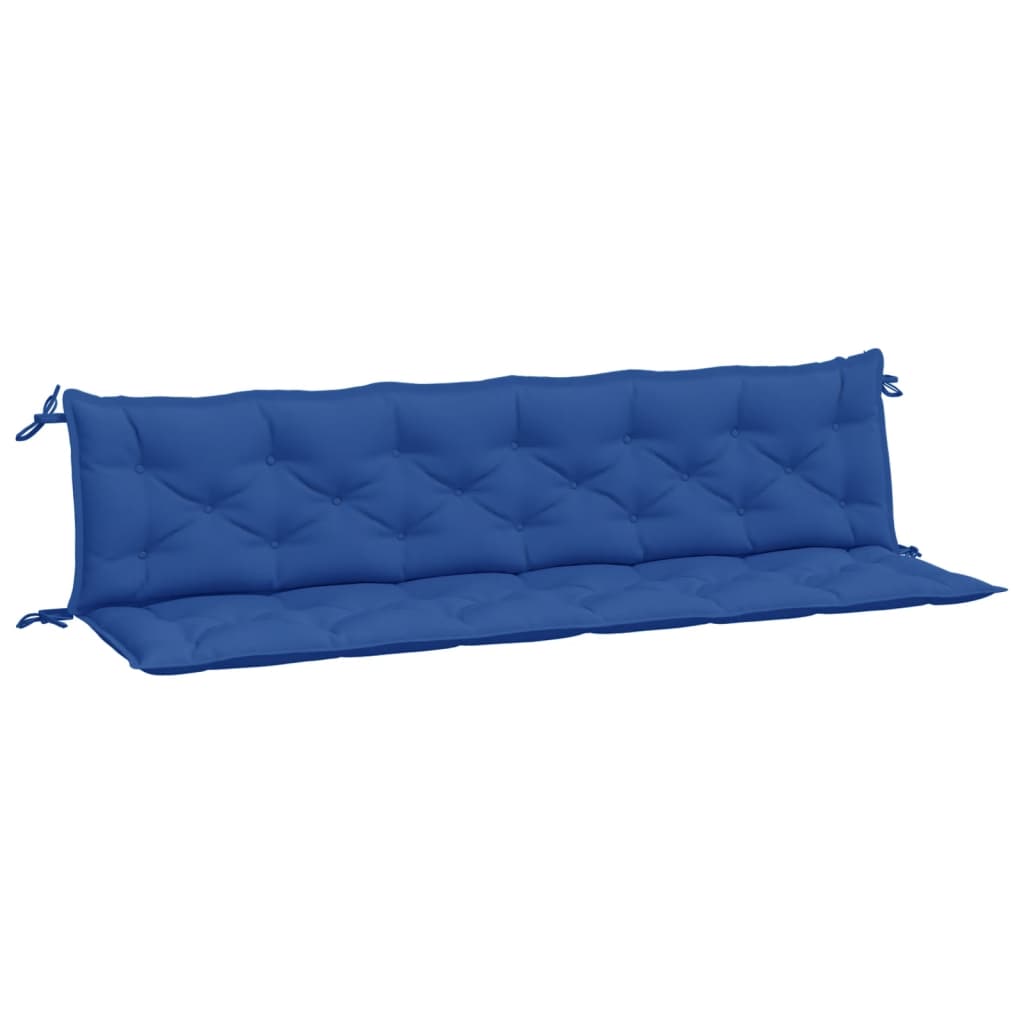 vidaXL Coussins de banc jardin lot de 2 bleu 200x50x7 cm tissu Oxford