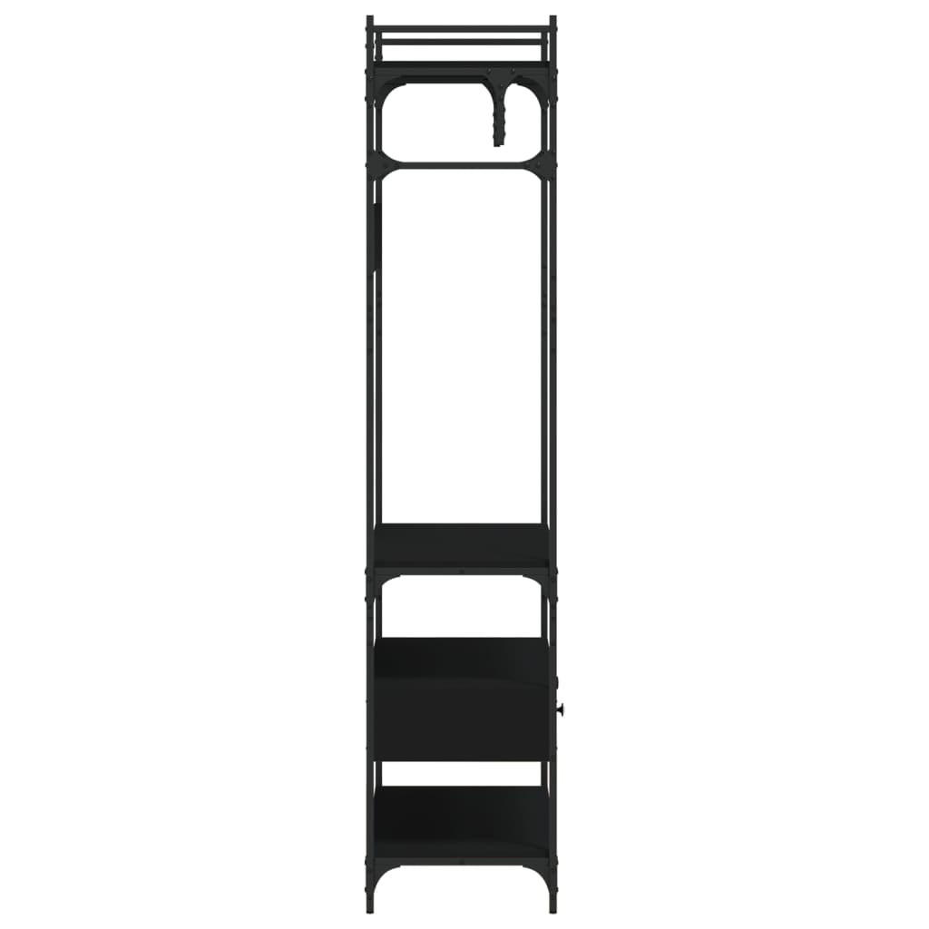 vidaXL Armoire à tiroirs noir 89x39x184,5 cm bois d'ingénierie