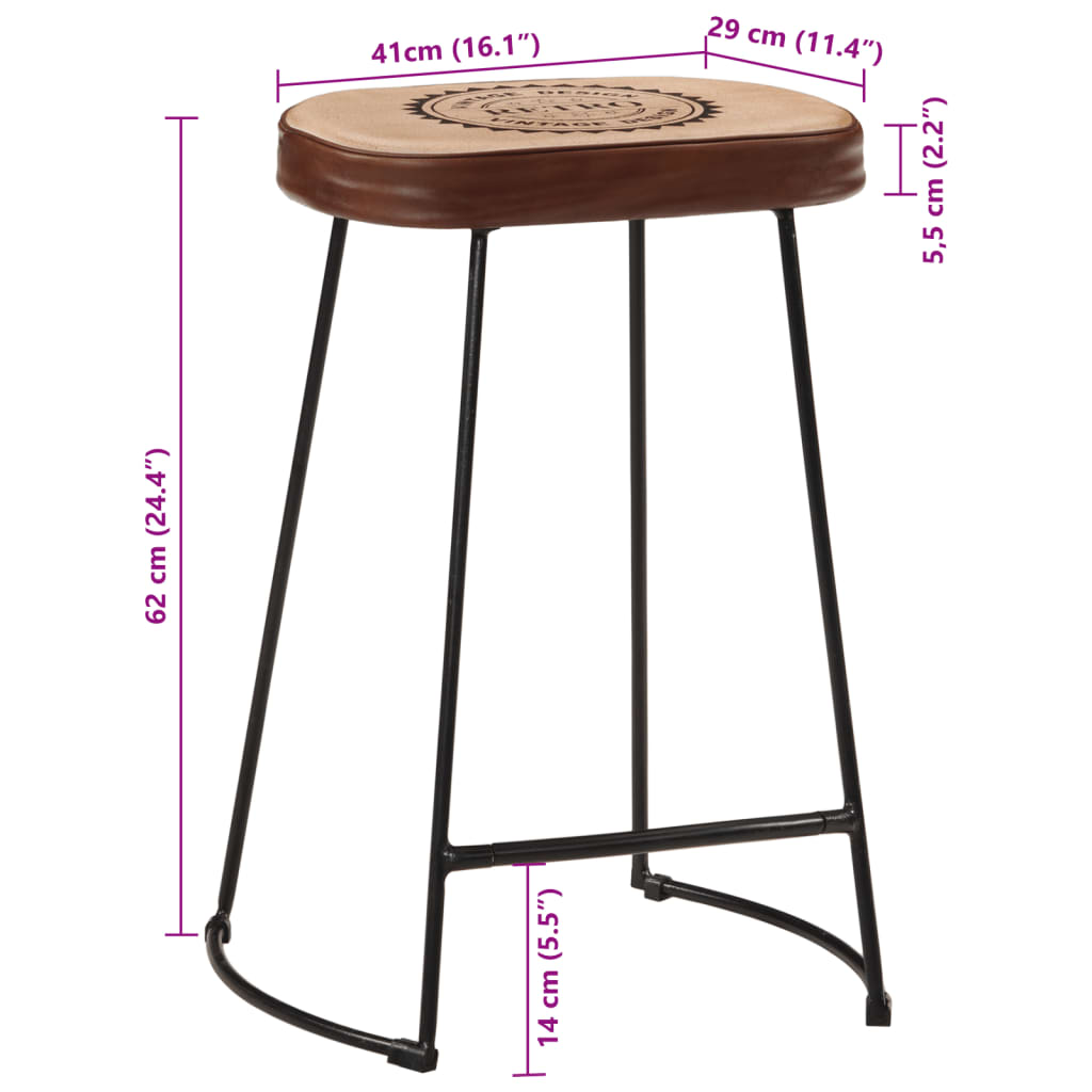 vidaXL Tabourets de bar lot de 2 marron foncé 41x29x62 cm