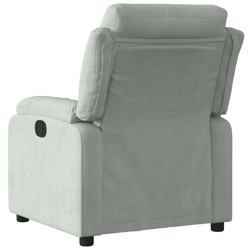 vidaXL Fauteuil inclinable électrique gris clair velours