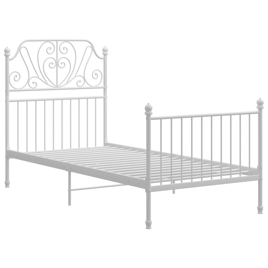 vidaXL Cadre de lit sans matelas blanc métal 100x200 cm