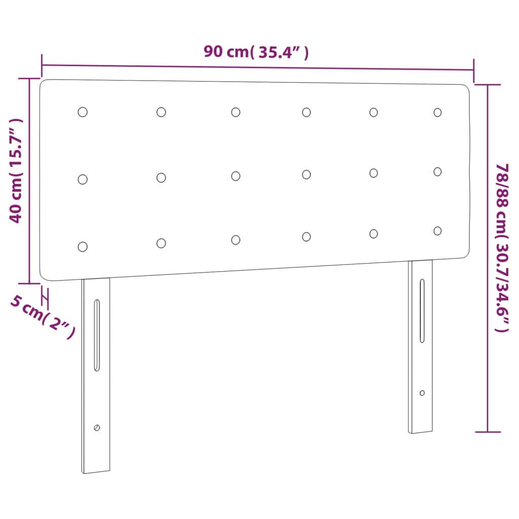 vidaXL Tête de lit à LED Taupe 90x5x78/88 cm Tissu